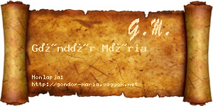 Göndör Mária névjegykártya